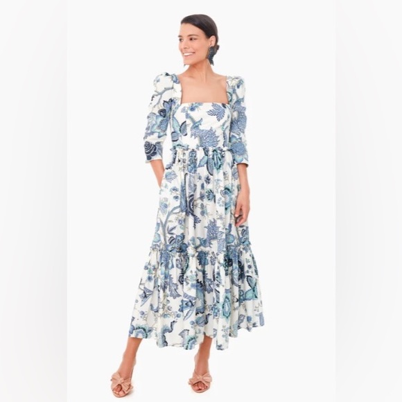 ⚡️Cara Cara Blue Hill Dress in Jacobean sz 0 - Picture 4 of 10